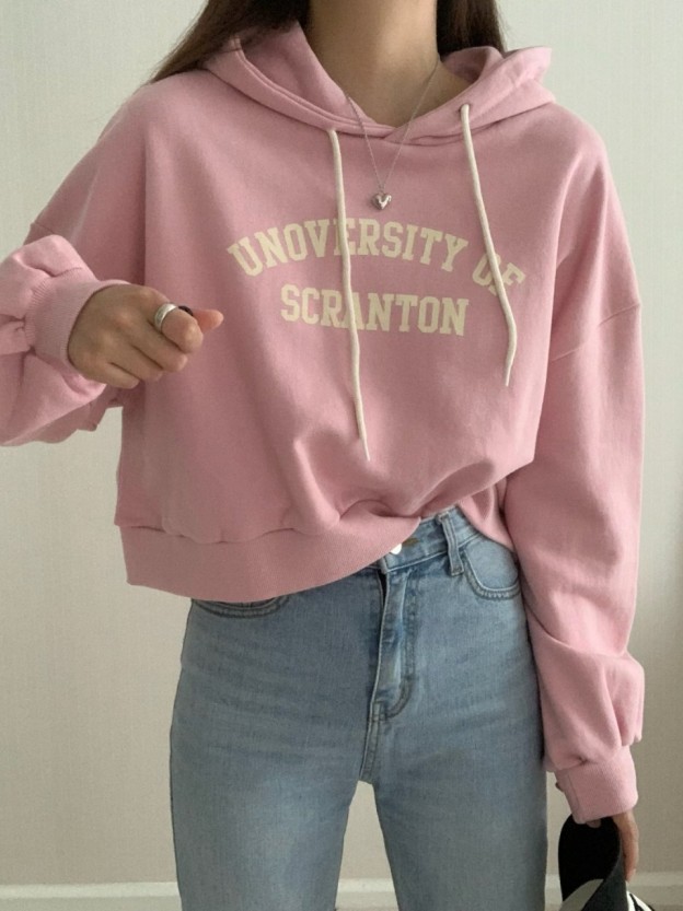 Fleeced Univ Crop Hoody