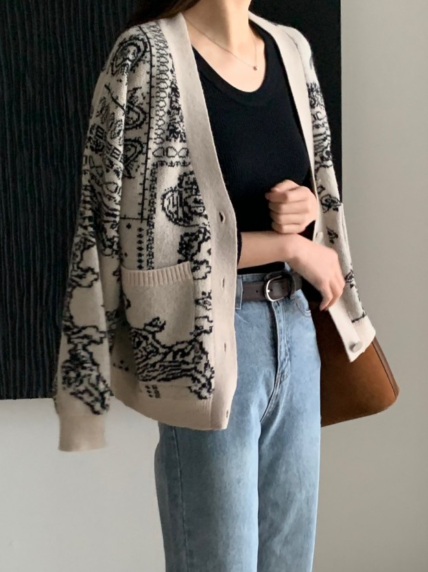 Jacquard Cardigan