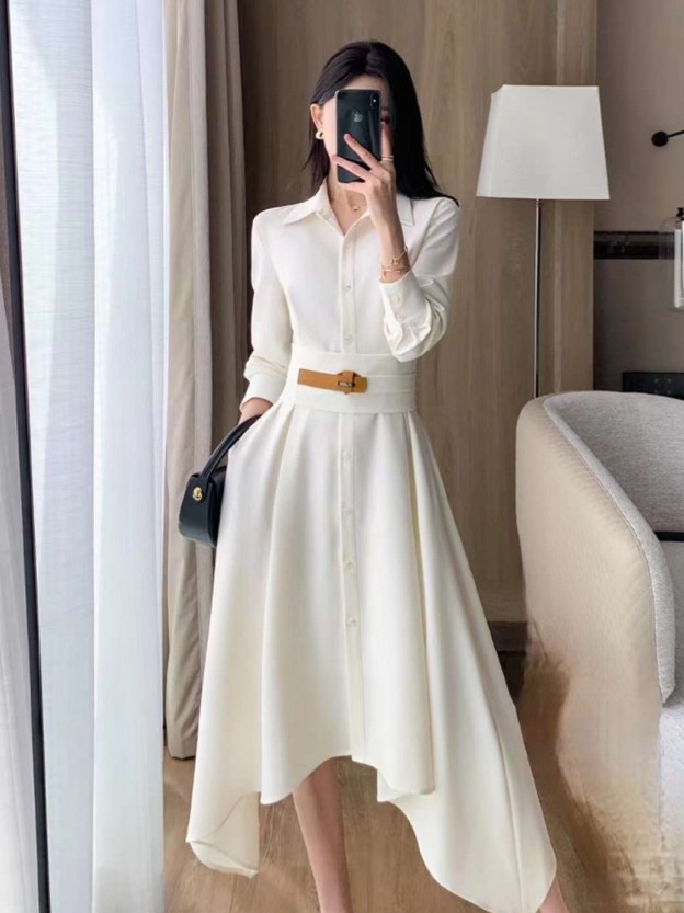 Caramel belt dress