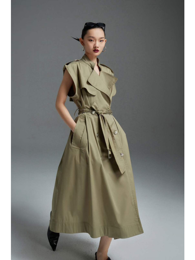 Sleeveless trench dress