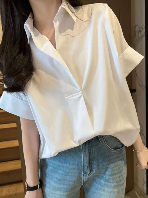 Solid cotton shirt